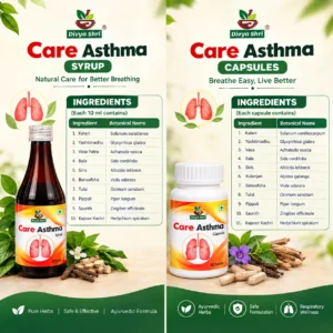 Care Asthma Herbal Infographic Syrup and Capsules