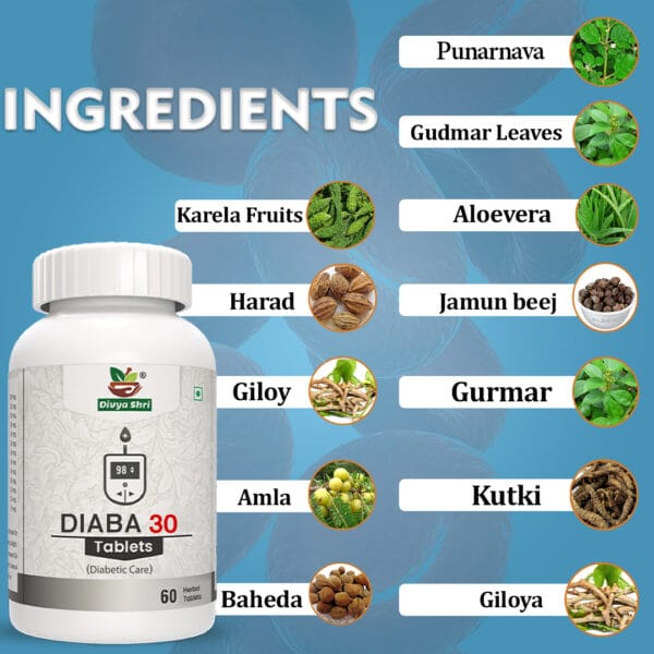 Diaba 30 Tablets for Blood Sugar Control pack of 2 - Image 2
