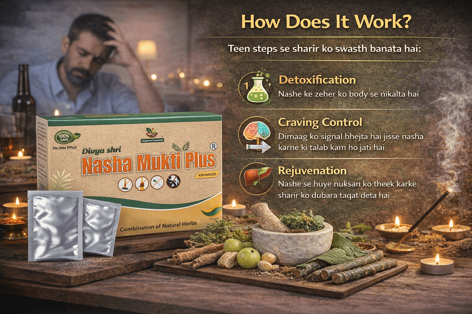 nasha mukti powder How does it work